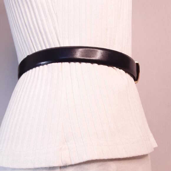 Vintage Taiwan Belt Small Medium Waist Navy Blue Half Circle Fashion Buckle - Picture 5 of 12
